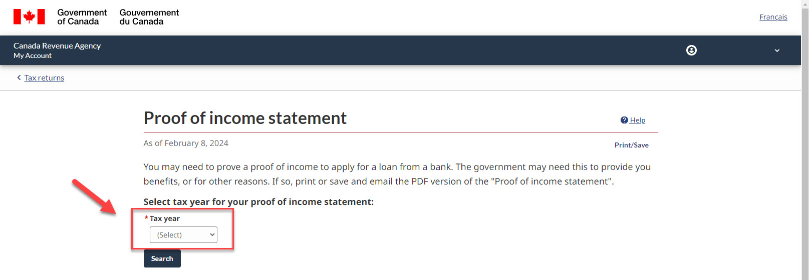 Select Tax Year